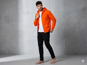 Mens everyday zip <b>hoodie</b> with premium construction breathable comfort and smooth texture for stylish practical all season wear - Product Image 5