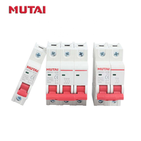 Interruptor Automático Miniatura Mutai Precio de Fábrica Dz46-63 Rojo 20A 63A Tipos 3 Polos 16a Mini Mcb
