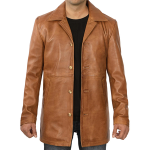 Abrigo de Poliéster Clásico Marrón para Hombre, Elegante y Personalizado, Corte Ajustado, con Cierre de Cremallera, para Invierno, con Logotipo Frontal, Premium - Product Image 1