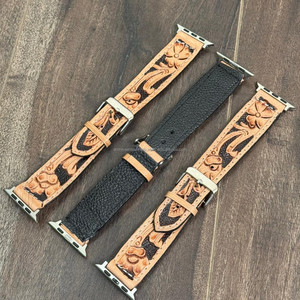 Bracelets de montre en cuir usiné à la main de luxe personnalisés OEM/ODM avec goupille à dégagement rapide bracelets de montre de remplacement en cuir de vachette faits à la main - Product Image 6