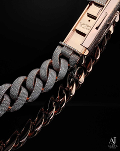 Rose Gold Plated 925 Sterling Silver Moissanite Cuban Link <b>Necklace</b> Iced Out <b>Chain</b> for Men Women Anniversary Hip Hop - Product Image 5