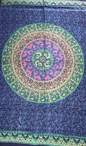 Tapisserie murale circulaire bohème, décoration murale en tissu imprimé, art abstrait, motif de fleurs, décoration intérieure, pièce unique - Product Image 6