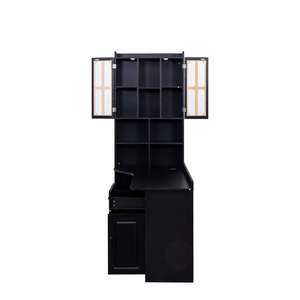 Modern Style L-Shaped Corner Computer <b>Desk</b> Drawers Bookshelf Hutch Black Home Office Study <b>Desk</b> 2-in-1 Design for <b>Large</b> Working - Product Image 5