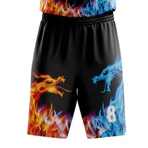 Conjunto de Pantalones Cortos y Camiseta de Baloncesto Sublimados Personalizados con Estampado de Dragón de Fuego, Negros, Sin Mangas, de Secado Rápido, Unisex, para Adultos, para Todas las Temporadas - Product Image 5