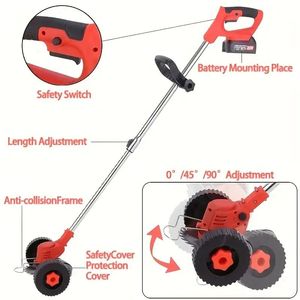 Portatile Cordless elettrico tosaerba ad alta capacità Wacker erbaccia 3 tipi di lame accessori multipli per la manutenzione del giardino - Product Image 4