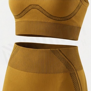 Women's Yoga Activewear Set Custom Fitness Mid Waist <b>Shorts</b> Sleeveless Jacket Anti-Bacterial Seamless Spandex/Nylon Athletic <b>Gym</b> - Product Image 5