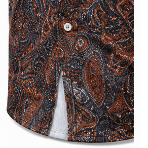 Chemise pour homme élégante à imprimé abstrait, en tissu de qualité supérieure, à manches courtes et au style décontracté moderne - Product Image 5