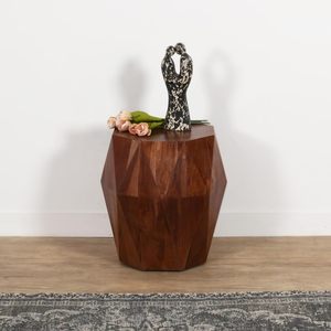 Pièce décorative artisanale en bois d'acacia naturel, style rustique, pour table, maison ou bureau, avec éléments métalliques importés de l'Uttar Pradesh - Product Image 6
