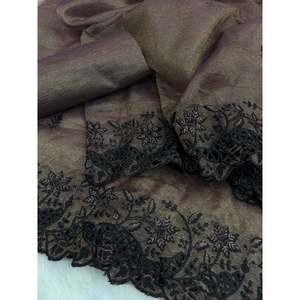 <b>Beautiful</b> Thread Embroidery Work Party Wear Saree Other Ethnic Accessories - Product Image 1