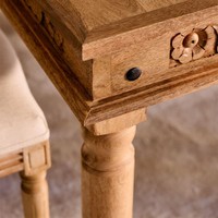 Table à manger rectangulaire Vandana Hexa Altis 160x90 cm en bois de manguier Taraz