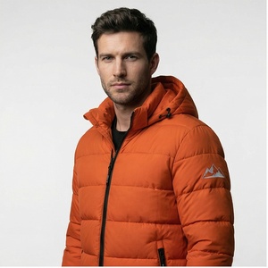 Chaqueta acolchada de calidad superior personalizada High Street Style Diseño original Cierre de cremallera Liso teñido para la moda de invierno para hombres - Product Image 1
