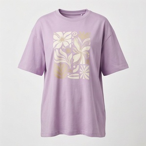 เสื้อยืดโอเวอร์ไซส์ขายส่งสำหรับผู้หญิง พิมพ์ลาย DTF ผ้าฝ้ายสั่งทำ เสื้อยืดลำลอง คุณภาพจากโรงงานโดยตรง แฟชั่นที่ยั่งยืน - Product Image 1