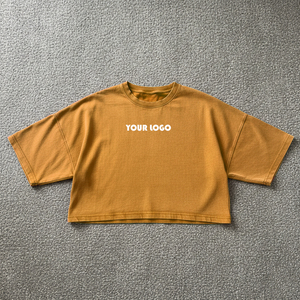 Nueva Llegada, Camisetas Cortas de Algodón con Estampado Personalizado, Estilo Vintage, Holgadas, para Mujer, Camisetas Cortas Lavadas y Cepilladas - Product Image 3