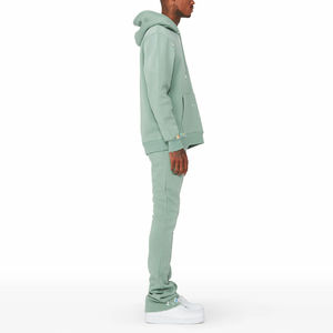 Ensemble de survêtement d'hiver respirant vert menthe pour homme, streetwear, sweat-shirt à capuche et pantalon de jogging, deux pièces décontractées - Product Image 3