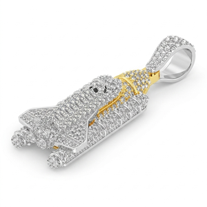 Luxury Hip Hop 925 Sterling <b>Silver</b> Spaceship Pendants With Lab Grown Diamonds Gold Plated Micro Pave Themed Charms Fine Jewelry - Product Image 1