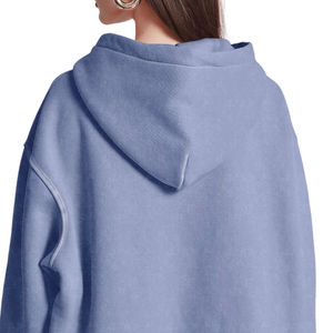 Sudadera con Capucha de Invierno de Color Sólido, de Secado Rápido, Estilo Casual Urbano, con Hombros Caídos, Transpirable, Ecológica, de Forro Polar Tejido, con Lavado Ácido - Product Image 6