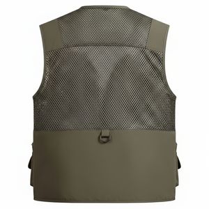 Chaleco de Trabajo de Lona Resistente al Viento para Hombre, Hecho en Fábrica, Talla Grande, Transpirable, con Múltiples Bolsillos, para Uso Casual al Aire Libre - Product Image 3