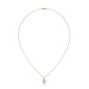 Collier pendentif en or rose avec diamant créé en laboratoire, bijoux raffinés pour femmes, choix élégant pour les mariages et les soirées - Product Image 3