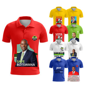 All'ingrosso stampa in poliestere 120gsm 140gsm 160gsm semplice Unisex Rwanda che pubblicizzano magliette Polo da campagna elettorale politica - Product Image 2