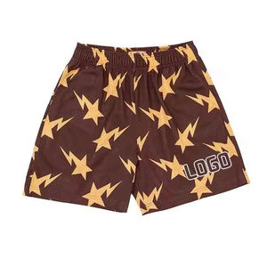 Shorts de basketball pour hommes en toile vert lime, de haute qualité, respirants, anti-plis, à taille élastique, imprimé floral décontracté pour l'été - Product Image 2