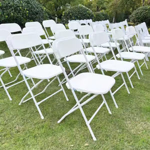 Chaise de jardin moderne et minimaliste en métal et plastique, pliable, avec coussins en tissu doux, pour cuisine, pique-niques en plein air, parcs - Product Image 4