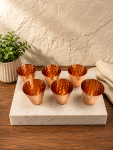 Short Glass Hammered Plain Hammered Pure Copper Luxury Customizable Customized Packaging Home Dining Office - Product Image 4