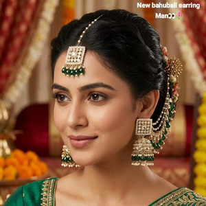 ต่างหูแบบห้อยสไตล์วินเทจสำหรับเจ้าสาว ชุบทองอัลลอยด์ ได้รับการรับรองจากผู้ที่ไม่ใช่ฝ่ายใด พร้อมเครื่องประดับมงกุฎแบบดั้งเดิม ชุดเครื่องประดับคุณภาพสูง - Product Image 1