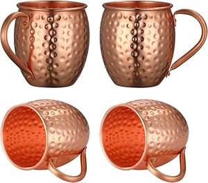 Premium Copper Wine Glass with Hammered Finish BPA Free Straw Accessory for <b>Beer</b> Cocktails Whiskey Vodka Soft Drinks - Product Image 5