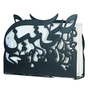 Porte-serviettes de luxe en acier inoxydable avec calligraphie arabe, élégant support à mouchoirs en métal découpé au laser Sahtein pour la maison moderne et les tables d'hôtel - Product Image 3