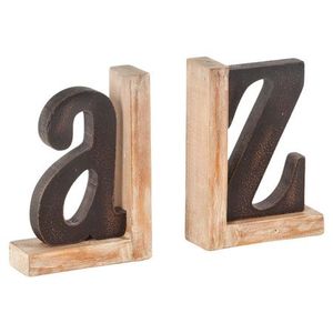 Wooden A to Z Letter Bookends Vintage Style Tabletop Decor Indoor Use Crafted Wood Base <b>Christmas</b> <b>Decoration</b> <b>Supplies</b> <b>Christmas</b> - Product Image 1