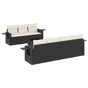 Ensemble de canapés de jardin noir et blanc crème - Product Image 2