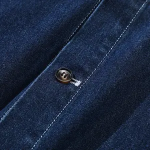 Chemise à manches courtes en denim bleu pour homme, coupe classique, style décontracté, légère, séchage rapide, idéale pour le quotidien - Product Image 3