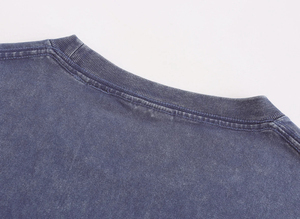 Camiseta de Algodón Gris Oversize de Último Diseño 2026 para Hombre, Cuello Redondo, Manga Corta, Estilo Casual, Aspecto Lavado, Diseño Liso - Product Image 3