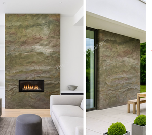 Burning Forest Slate Stone <b>Veneer</b> <b>Sheet</b> Polished Eco-Friendly Light Pass Translucent Interior Exterior for Modern Room - Product Image 6