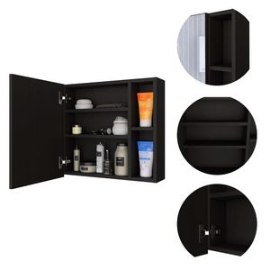 Queets armadietto dei medicinali a porta singola con due ripiani esterni e tre interni per la conservazione del bagno - Product Image 6