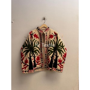 Veste bomber pour femmes en gros, doublure en laine matelassée, col mandarin, broderie florale à la main, doublure intérieure en coton - Product Image 2