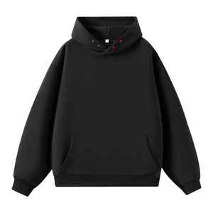 Sudadera con Capucha Gris, Manga Larga, Unisex, Mezcla de Algodón, Bolsillo Delantero, Cierre con Cordón, Corte Regular - Product Image 2