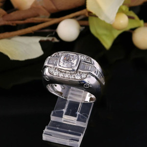 Women's Cushion Cut Moissanite Engagement <b>Ring</b> 925 Sterling Silver Bezel Setting Pave Diamond Geometric Classic Style Jewelry - Product Image 2