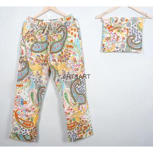 Women Floral Print 100% Cotton Pajama Set Long Sleeve V-Neck Elastic Waist Casual Sleepwear Soft Breathable ART&ART Spring - Product Image 3