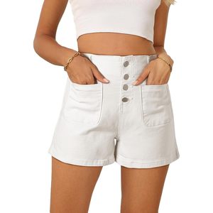 Shorts de sport pour femmes en maille bleu marine avec bordure en dentelle blanche, coupe ajustée, légers, décontractés, avec cordon de serrage et taille basse élastique - Product Image 1