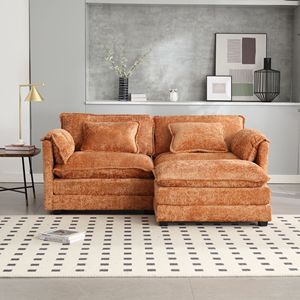 UNITED WE WIN Divano Doppio Oversize in Tessuto Chenille con Braccioli Rimovibili, Tasche Laterali e Imbottitura in Spugna ad Alta Densità per Soggiorno - Product Image 3