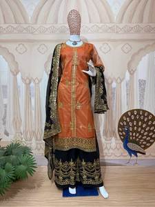 Elegante Salwar Kameez de Tela de Poliéster Premium con Bordado Rico, Secado Rápido, Corte Regular, Estilo Bollywood, para Fiestas - Product Image 4