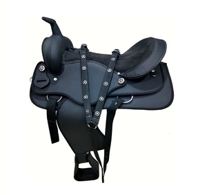 Silla de montar western de algodón para caballo con estructura de madera y herrajes de acero inoxidable, ligera, cómoda, tamaño completo, equipo de equitación - Product Image 2
