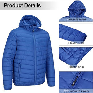 Blouson matelassé à capuche pour homme, isolé et prêt à voyager, avec poignets et ourlet élastiqués – Vente en gros - Product Image 3