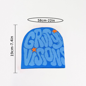 Bonnet tricoté unisexe OEM personnalisé de haute qualité 100 % acrylique, avec étiquette tissée teinte à la lettre, pour l'hiver, le ski et le pêcheur, modèle adulte courant - Product Image 2