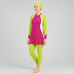 Plus Size Islamic Long Sleeve 2-Piece Print Bikini <b>Set</b> Women High Cut <b>Waterproof</b> Quick Dry Washed Eco-Friendly Beachwear - Product Image 2