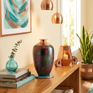 Metal Urn <b>Vase</b> Covered Decorative Vessel Home Decor Table Accent - Product Image 6