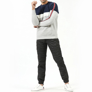 <b>Men's</b> Color Blocking Crew Neck <b>Pullover</b> Sweatshirt Regular Fit Polyester Cotton French Terry Casual Autumn Wear - Product Image 5
