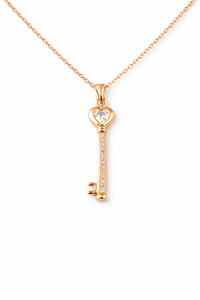 Collar de cadena con colgante de corazón en oro rosa, plata de ley 925 y circonita cúbica con acabado en oro rosa para mujer - Product Image 5