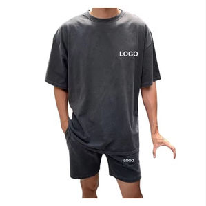 Ensembles d'été décontractés pour hommes : T-shirt et short, survêtement de sport coloré, ensembles amples, tailles variées - Product Image 1